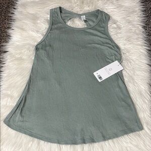 NWT Balance Collection Iceberg Green Ribbed Back Cut Out Tank S Brenna Singlet